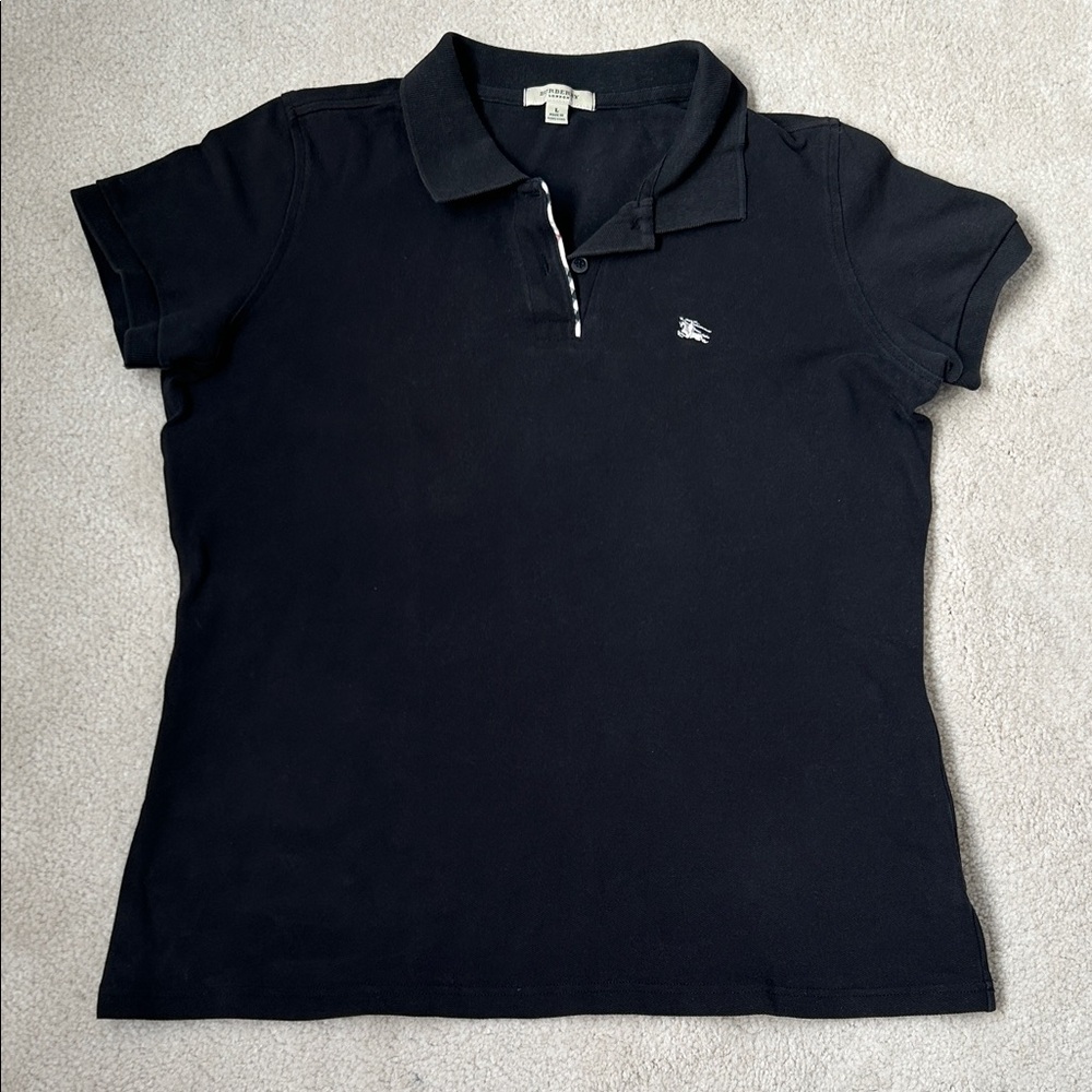 Burberry Black Short Sleeve Polo - Size L